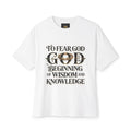 Domingo (Sunday) Apparel Faith Typography Tee — "To Fear God is the Beginning of Wisdom and Knowledge"