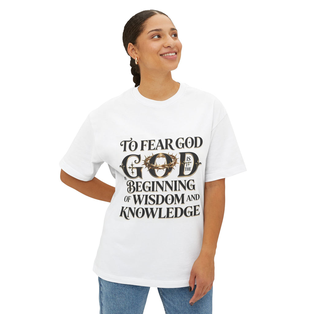Domingo (Sunday) Apparel Faith Typography Tee — "To Fear God is the Beginning of Wisdom and Knowledge"