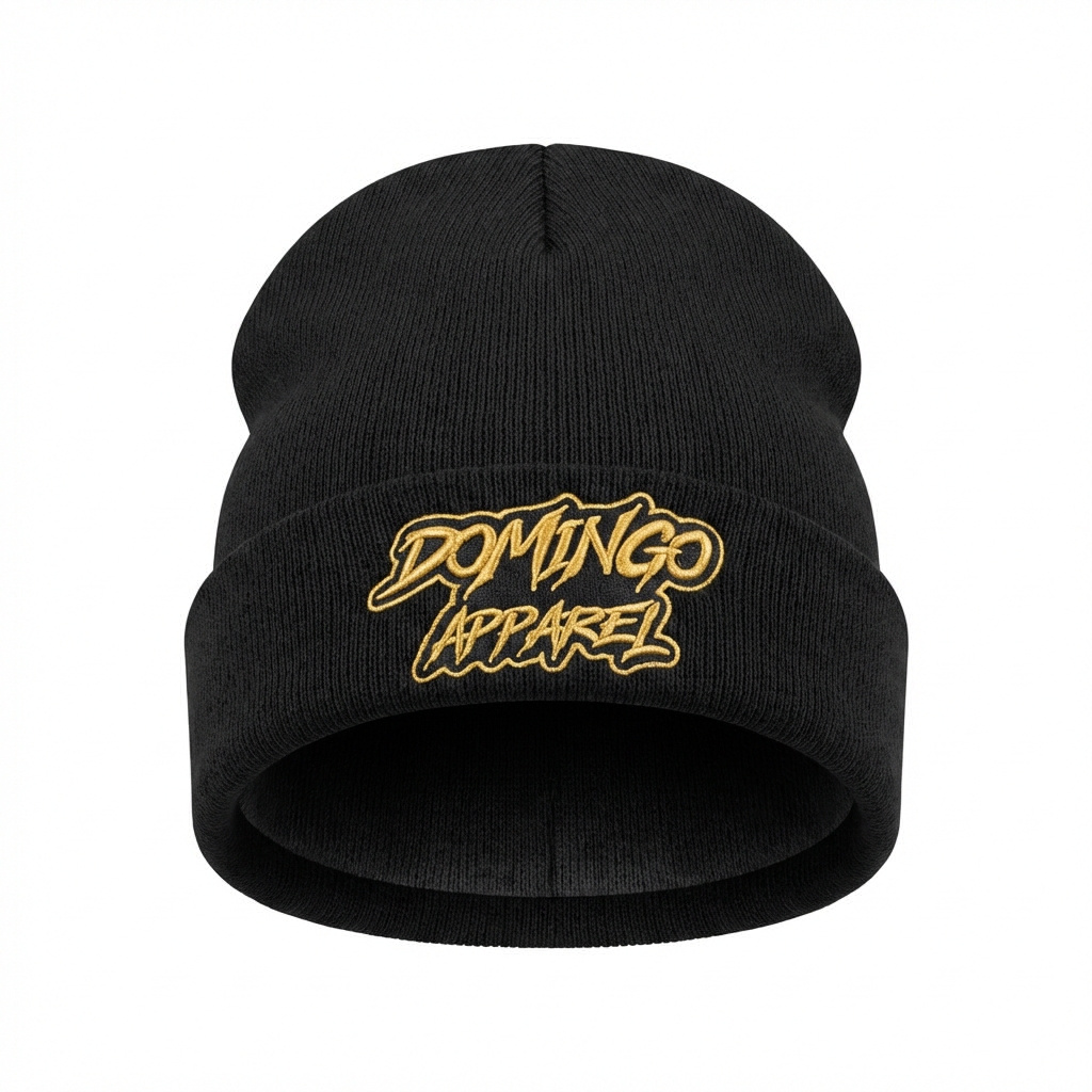 Domingo (Sunday) Apparel Black Beanie - Script Logo