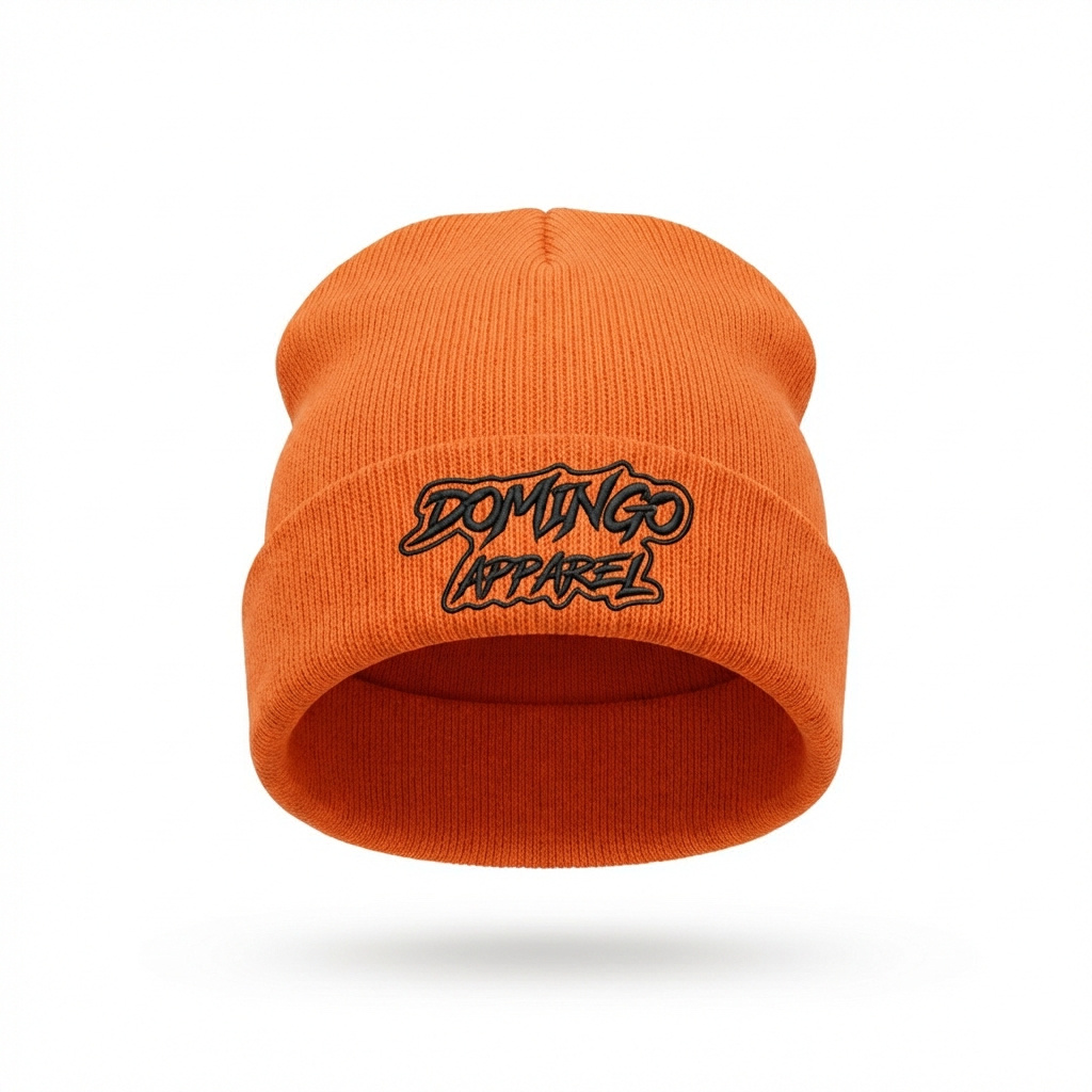 Domingo (Sunday) Apparel Orange Beanie - Script Logo
