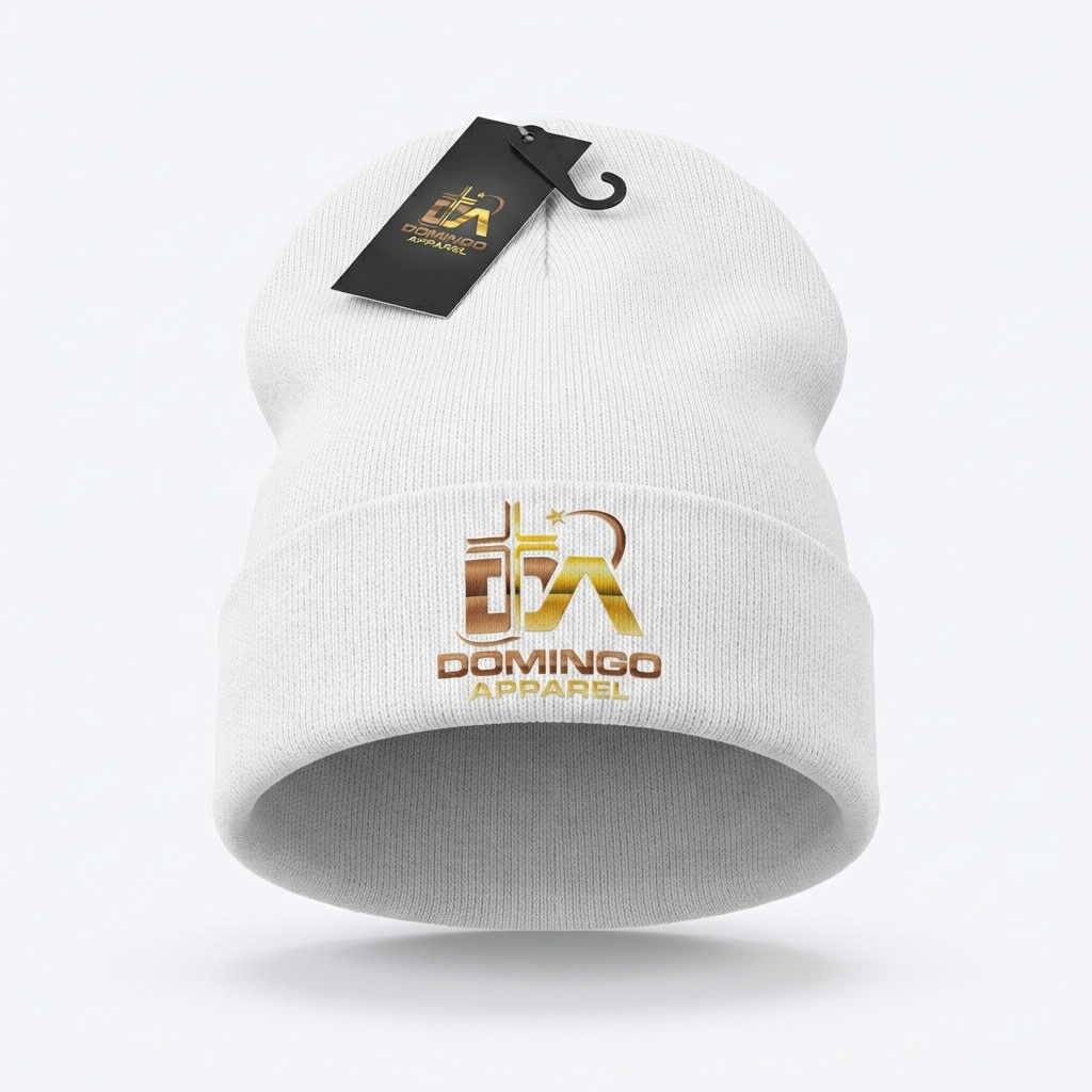 Domingo (Sunday) Apparel White Beanie - Cross Logo