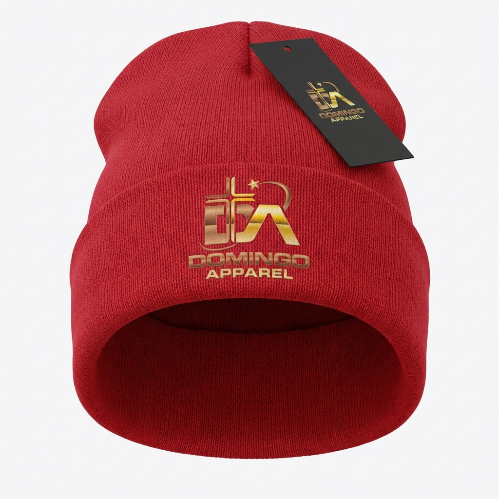 Domingo (Sunday) Apparel Red Beanie - Cross Logo